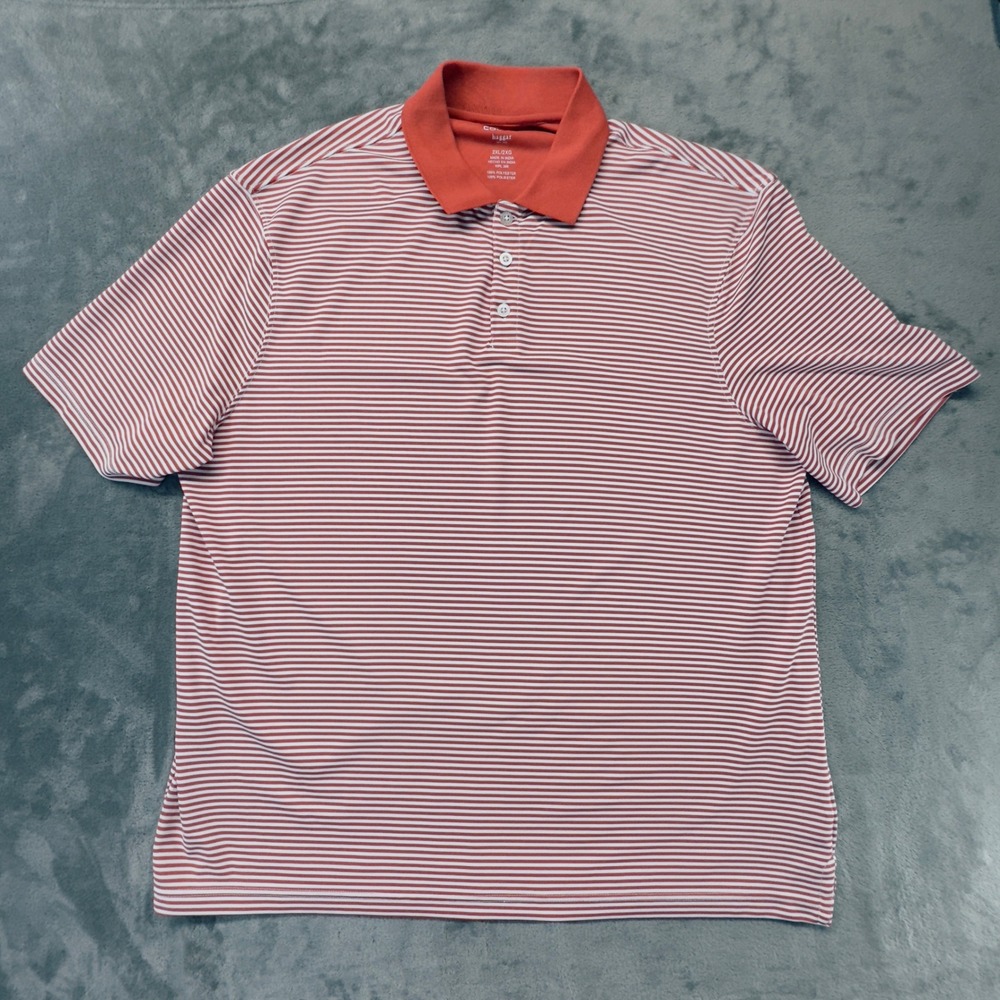 Haggar Cool 18 Polo Shirt‎ Striped Golf Casual Short Sleeve 2XL